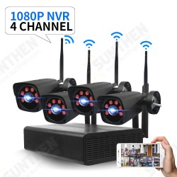 4CH 2.0MP 1080P Wireless Black Surveillance Camera System Kits outdoor/Indoor Weatherproof P2P CCTV Monitoring Kit 4CH 2.0MP 1080P Wireless Black Surveillance Camera System Kits outdoor/Indoor Weatherproof P2P CCTV Monitoring Kit