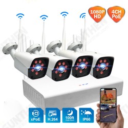 4CH 2.0MP 1080P Wireless Surveillance White Camera System Kits outdoor/Indoor Weatherproof P2P CCTV Monitoring Kit 4CH 2.0MP 1080P Wireless Surveillance White Camera System Kits outdoor/Indoor Weatherproof P2P CCTV Monitoring Kit