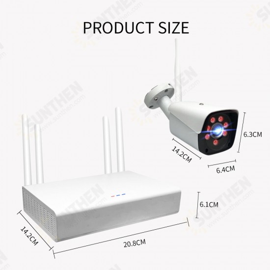 4CH 2.0MP 1080P Wireless Surveillance White Camera System Kits outdoor/Indoor Weatherproof P2P CCTV Monitoring Kit