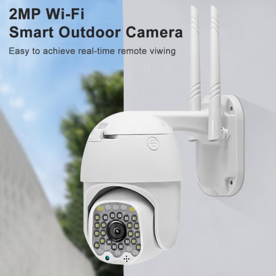 4X Zoom 32LED 1080P HD Wifi IP Security Camera Outdoor Light & Sound Alarm Night Vision Waterproof