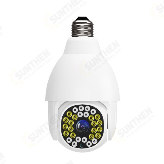 V380 WIFI E27 1080P Bulb Dome Camera PTZ Dual Light 12 infrared +16 White Light Night Vision with Base Remote Control