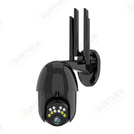 1080P 10LED 5X Zoom HD Outdoor PTZ IP Camera Two Way Audio Voice Alarm Wifi Camera Auto Waterproof Night Vision Surveillance Black