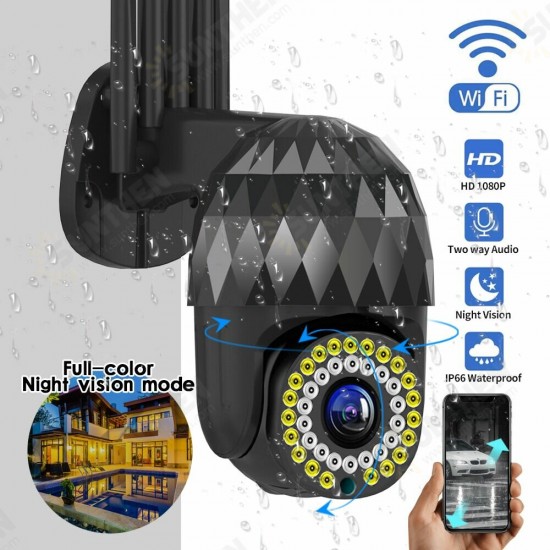 1080P 39 LED 5 XZOOM Outdoor PTZ IP Black Camera Two Way Audio Wifi Camera Auto Waterproof Night Vision CCTV Video Surveillance