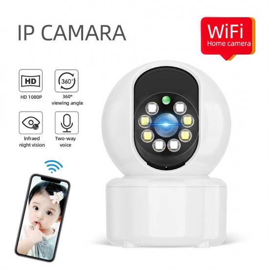 1080P 8 LED Indoor PTZ WIFI IP Camera Two Way Audio Wifi Camera Cloud Storage Waterproof Night Vision CCTV Video Dual Light Source Baby Monitor