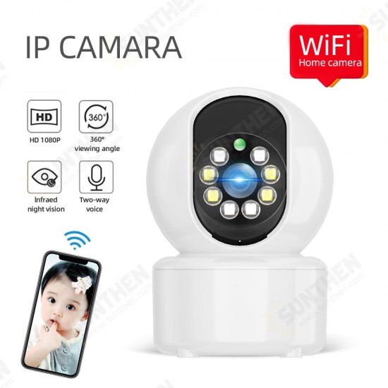 1080P 8 LED Indoor PTZ WIFI IP Camera Two Way Audio Wifi Camera Cloud Storage Waterproof Night Vision CCTV Video Dual Light Source Baby Monitor