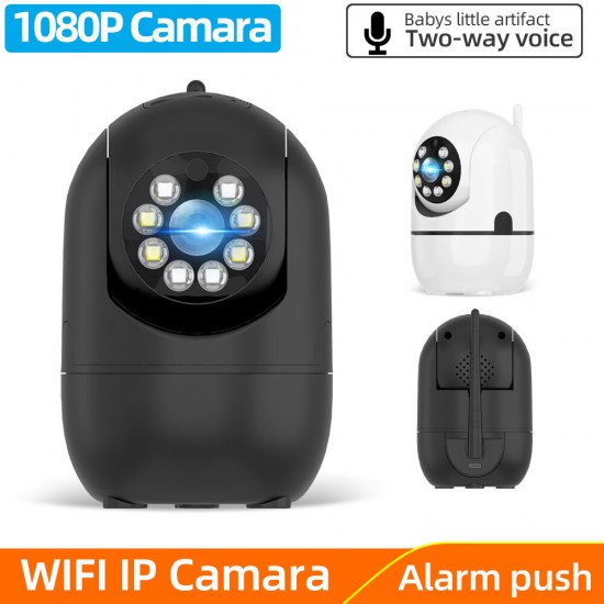 1080P Indoor PTZ WIFI IP Camera Two Way Audio Wifi Camera Cloud Storage Waterproof Night Vision CCTV Video Dual Light Source Baby Monitor