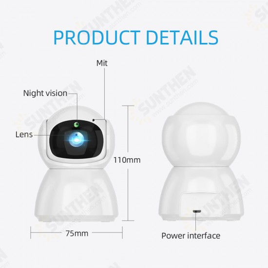 1080P PTZ Smart IP Camera 360 Angle Night Vision Camcorder Video Webcam Home Security Baby Monitor