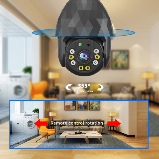 HD 1080P WIFI IP E27 Camera Surveillance 8 LED Diamond Bulb Ball Camera Smart Dual light Night Vision with E27 Base