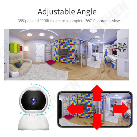 Surveillance Camera 1080P IP Smart Camera WiFi 360 Angle Night Vision Camcorder Video Webcam Baby Home Security Monitor