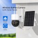 1080P WiFi Camera with Solar Panel Outdoor PTZ IP Cam PIR Motion Detection Night Vision Two-way Audio 5X Zoom IP66 Waterproof