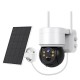 1080P WiFi Camera with Solar Panel Outdoor PTZ IP Cam PIR Motion Detection Night Vision Two-way Audio 5X Zoom IP66 Waterproof