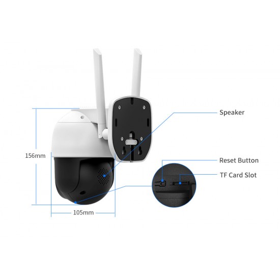 2K PTZ Wifi IP Camera Outdoor Security Protection 8X Zoom Dual Lens CCTV Video Surveillance Camera