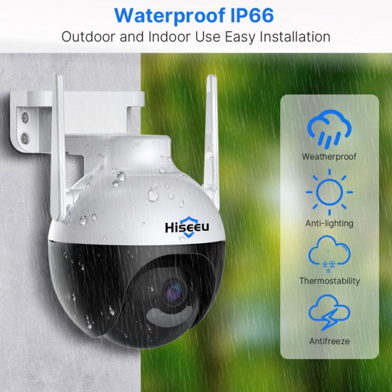 4K 4MP WiFi IP Camera - Outdoor PTZ Cam with 2-way Audio, AI Detection & Color Night Vision. IP66 Waterproof & TF Card Support for Home Security