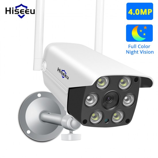 4MP WIFI IP Camera Outdoor ONVIF Wireless Waterproof Camera App Alarm Color Night Vision TF Card