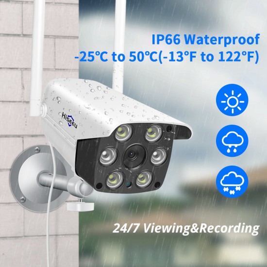 4MP WIFI IP Camera Outdoor ONVIF Wireless Waterproof Camera App Alarm Color Night Vision TF Card
