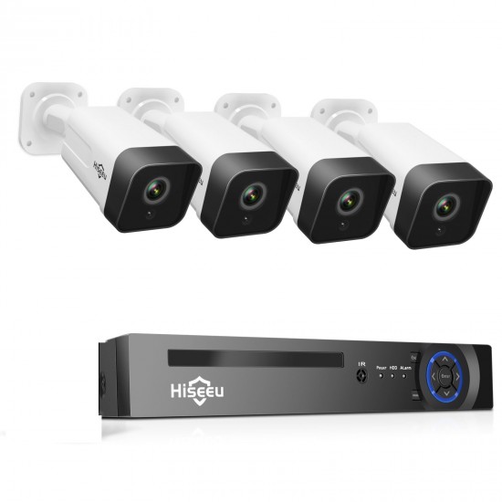 4Pcs POE H.265+ Security IP Cameras 8CH 5MP NVR Camera System Support Audio Night Vision 10m IP66 Waterproof Onvif
