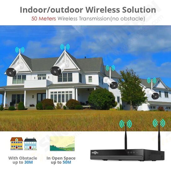 WNKIT-4HB312 8CH 3MP 1536P Wireless CCTV Security System NVR Kit IR Outdoor Audio Recorrd IP Camera Waterproof Wifi NVR Kit Video Surveillance