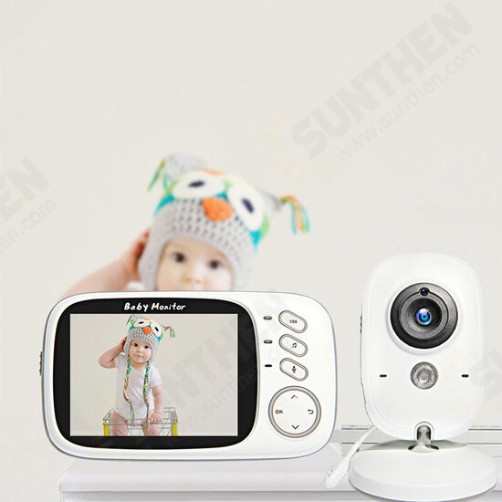 VB603 Wireless Video Baby Monitor 3.2 inch Baby Nanny Security Camera Night Vision Temperature Sleeping Monitor - EU Plug