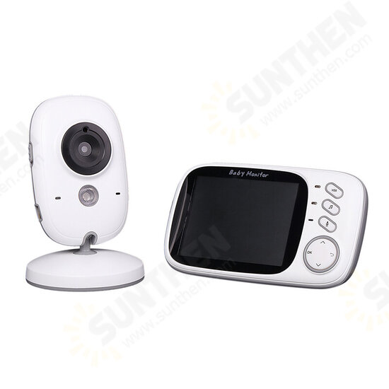 VB603 Wireless Video Baby Monitor 3.2 inch Baby Nanny Security Camera Night Vision Temperature Sleeping Monitor - EU Plug