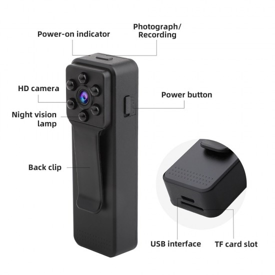 K11 HD 1080P Back Clip Camera Mini Camcorders Conference Meeting Work Recorder Sports Recording Camera