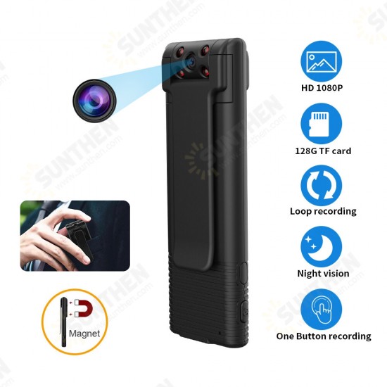 Mini HD 1080P DV Camera Portable Digital Micro Video Recorder Night Vision Magnet Body Camcorder Maximum Suport 128GB TF Card