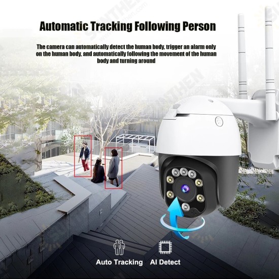 Newest SD05W 5MP HD 3.6mm 5x Zoom Focus PTZ IP Camera P2P IP66 Waterproof Human Detection Night vision Speed Dome H.265+ Outdoor CCTV Camera