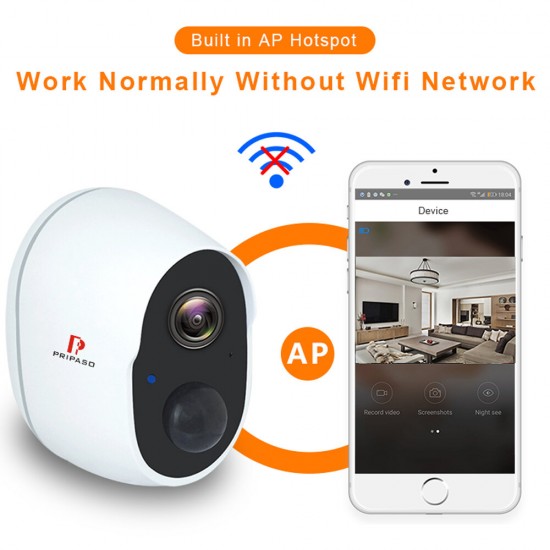 1080P Wireless Battery Powered IP CCTV Camera Outdoor Indoor Home Waterproof Security Rechargeable Wifi Battery Camera