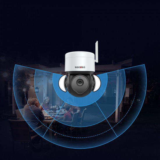 2MP/5MP Wireless Floodlight Camera WIFI Home Security Camera with Auto Smart Light Color Night Vision IP66 Waterproof Two-way Audio Work with Tuya APP