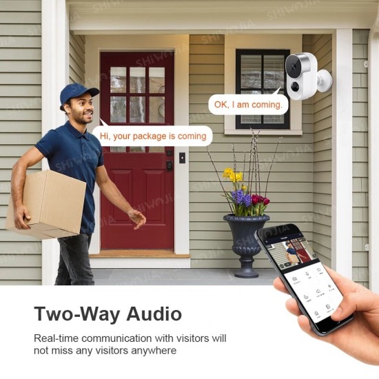 Tuya 1080P 2MP WiFi IP Camera AI PIR Motion Sensor Derection 2-way Audio Battery Powered Security CCTV Cam Outdoor Waterproof