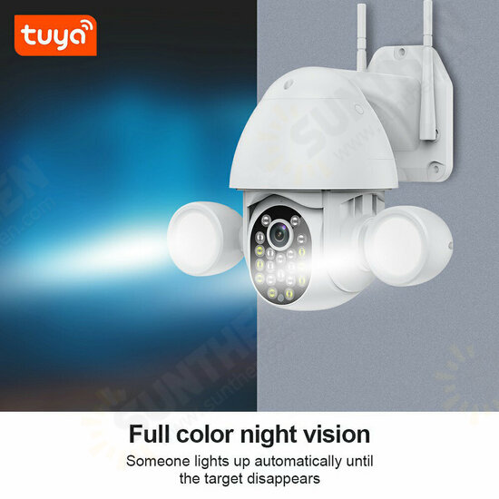 Tuya S2-Q08 HD 1080P WiFi IP Camera 3MP 2.4G IP66 Waterproof Full Color Night Vision Support Video Control Motion Sensor Detection