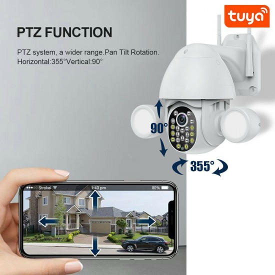 Tuya S2-Q08 HD 1080P WiFi IP Camera 3MP 2.4G IP66 Waterproof Full Color Night Vision Support Video Control Motion Sensor Detection
