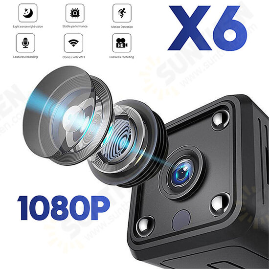 X6 Mini Wifi IP Camera 1080P HD Wireless Surveillance Security Video Micro Cam Infrared Sensor Night Vision Remote Camera for Home Use