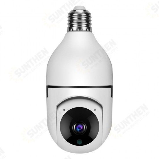 2MP WIFI PTZ Security Camera Wireless Bulb Camera with E27 Bulb Connector Infrared Night Vision Motion Detecting 2-way Audio