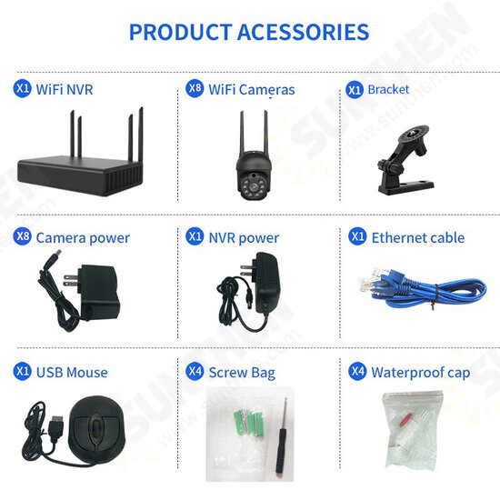 8CH 3MP Security Camera System Surveillance H.265+ P2P 5X Zoom WIFI IP Camera NVR Kit Home IP CCTV Camera Set Eseecloud 8CH 3MP Security Camera System Surveillance H.265+ P2P 5X Zoom WIFI IP Camera NVR Kit Home IP CCTV Camera Set Eseecloud