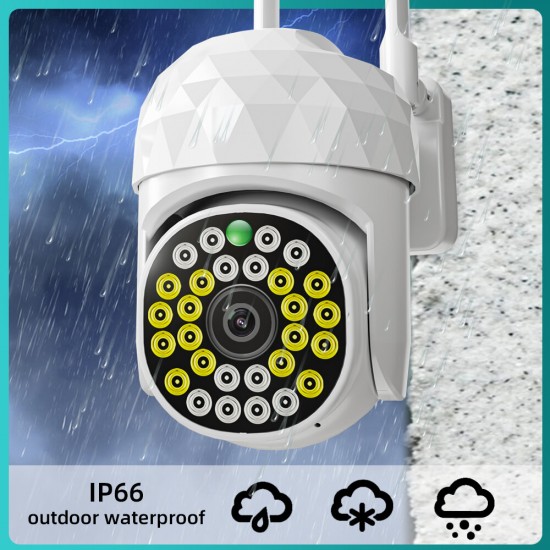 V380pro HD 2MP WIFI IP Camera Waterproof Infrared Full Color Night Vision Security Camera with 28 Lights