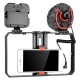 PC201/PC202 Smartphone Frame Video Rig Smartphone Vlogging Cell Phone Movies Mount Stabilizer Fill Light Microphone for iPhone Samsung Huawei OnePlus