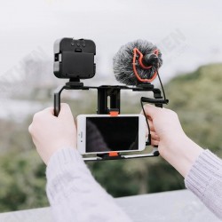PC201/PC202 Smartphone Frame Video Rig Smartphone Vlogging Cell Phone Movies Mount Stabilizer Fill Light Microphone for iPhone Samsung Huawei OnePlus PC201/PC202 Smartphone Frame Video Rig Smartphone Vlogging Cell Phone Movies Mount Stabilizer Fill Light Microphone for iPhone Samsung Huawei OnePlus