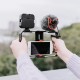 PC201/PC202 Smartphone Frame Video Rig Smartphone Vlogging Cell Phone Movies Mount Stabilizer Fill Light Microphone for iPhone Samsung Huawei OnePlus