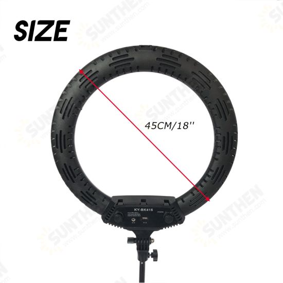 18 inch Camera Studio Ring Light Video LED Beauty Ring Light Photography Dimmable Beauty Light+Hose Phone Clip+PTZ+Storage Bag for Selfie Live Show