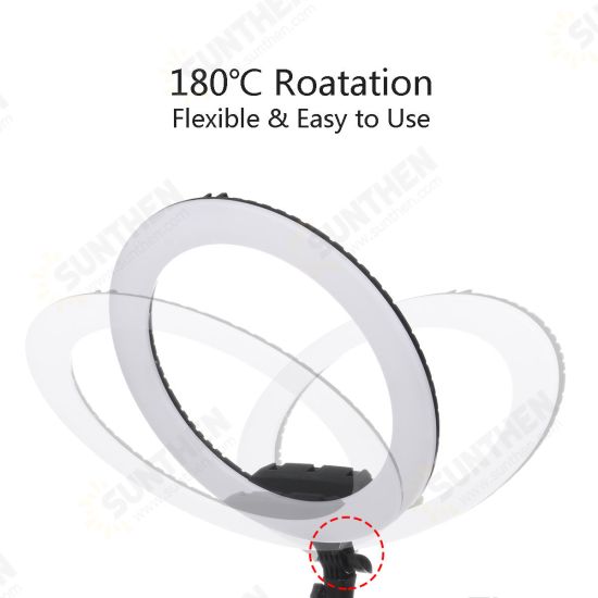 18 inch Camera Studio Ring Light Video LED Beauty Ring Light Photography Dimmable Beauty Light+Hose Phone Clip+PTZ+Storage Bag for Selfie Live Show