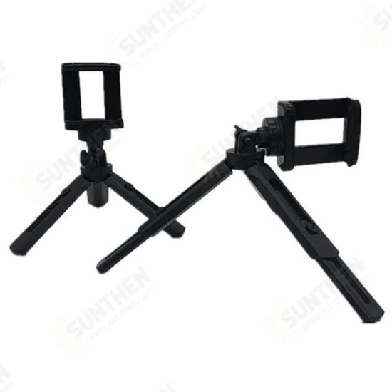 2 in 1 Desktop Three-way Tripod for Sport Live Camera Camcorder With Phone Clip Holder