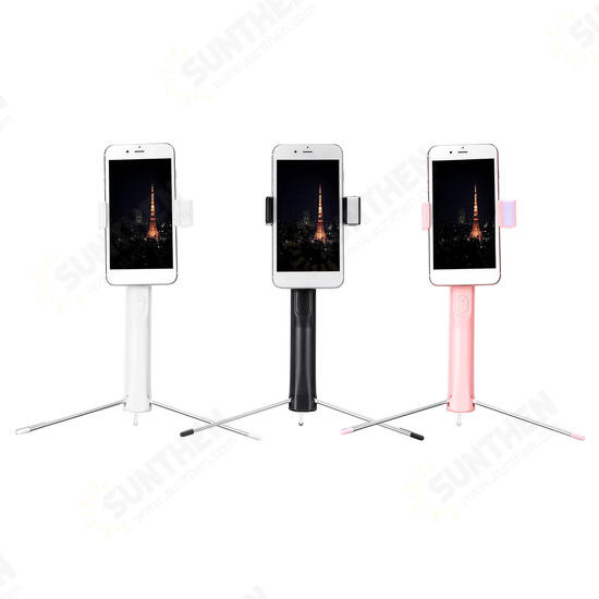 A19 80cm All in 1 bluetooth Remote Extendable Multi-angle Rotation Tripod Selfie Stick With Fill Light for Smartphones