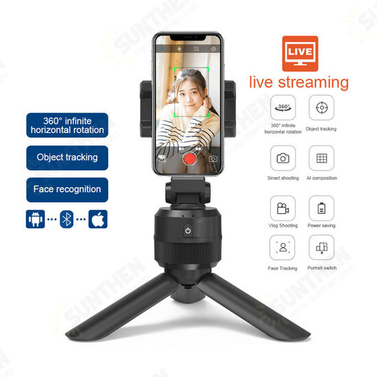 360° Intelligent Auto Face Tracking Mobile Phone Stand Gimbal Stabilizer Tripod for Selfie Vlogging Streaming