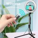 L06 4 in 1 Wireless bluetooth Selfie Stick Handheld Remote Shutter with 8 Inch LED Ring Photography Light for Phones Youtube Video Live