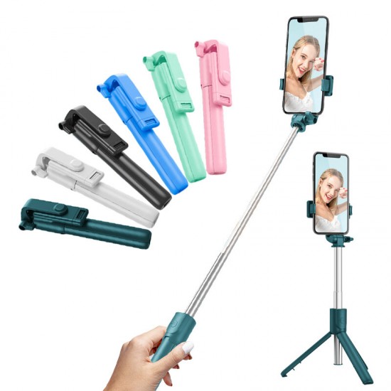 R1 3 in 1 Wireless bluetooth Selfie Stick Foldable 360 Degree Rotation Remote Control Tripod Integrated Desktop Extendable Monopod Stand