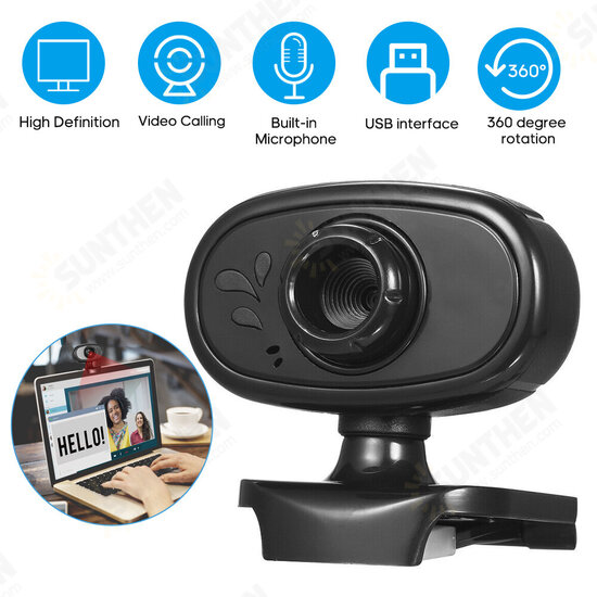 Rotable HD 480P USB Webcam Manual Focus Built-in Microphone Smart Web Cam YouTube Video Recording Conferencing Meeting Camera for Macbook Computer