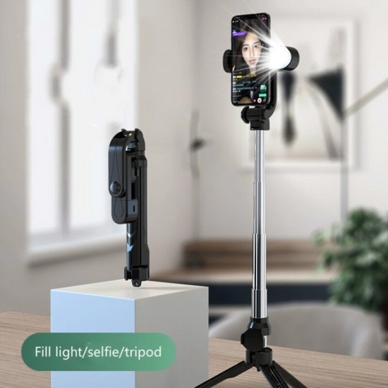X10SP bluetooth Selfie Stick Remote with 3 Levels Brightness Fill Light Adjustable Foldable Hanging Hole Rack Selfie Stick