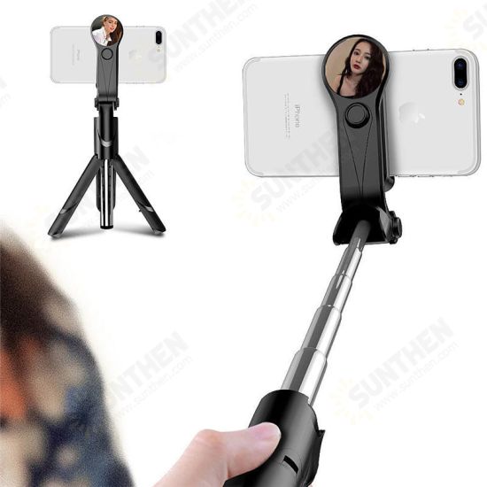 XT09S Extendable Rotation bluetooth Remote Tripod Selfie Stick With Mirror for Live Sport Cell Phone