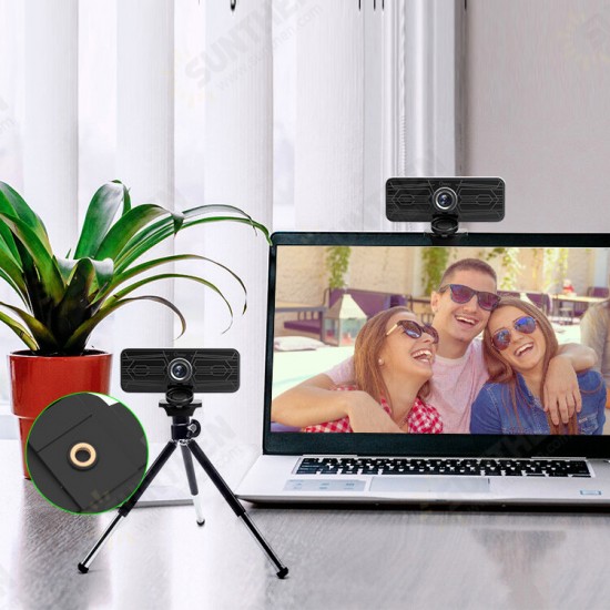 T16S 1080P HD USB Webcam Conference Live Anti-peed 77° Wide Angle Plug and Play Computer Camera Built-in Digital Microphone for PC Laptop