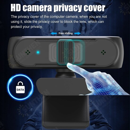 K30 HD 5MP USB Webcam 77° Wide Angle Auto Focus Built-in Dual Mics with Privacy Cover Smart WebCam YouTube Video Recording Conferencing Meeting Camera